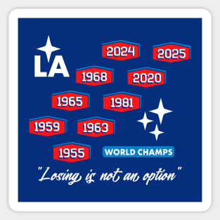 Dodgers Championships Nine Time World Champs Sticker